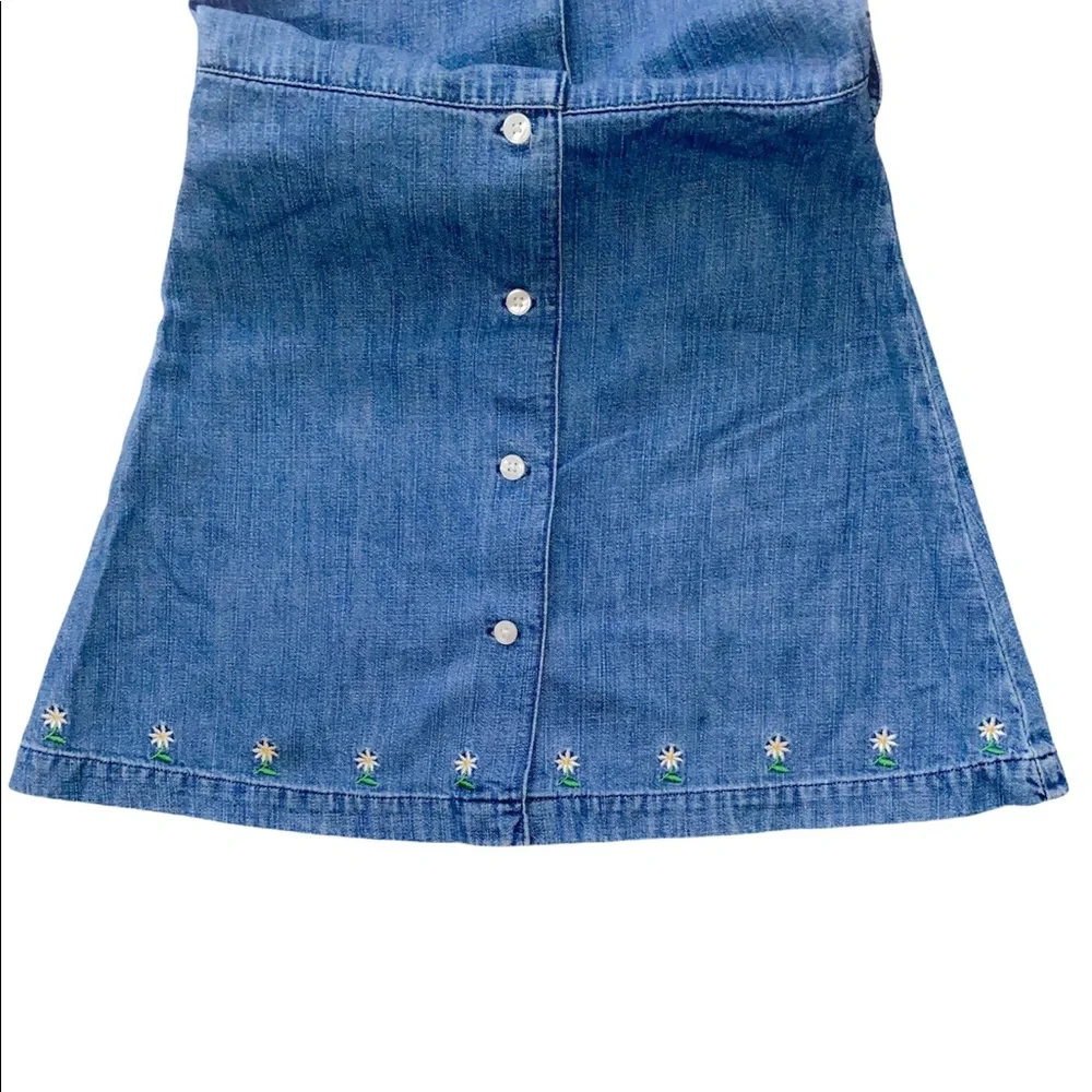 GAP Girls Denim Dress With‎ Daisies sz S (6-7)